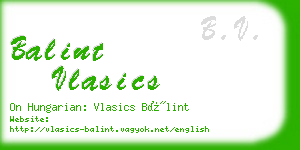 balint vlasics business card